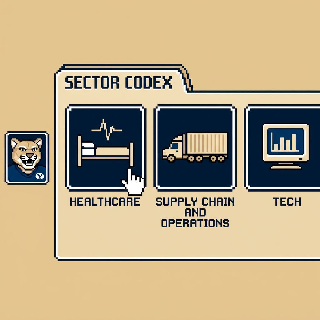 Sector Codex inventory slots: hospital bed, semi truck, CRT bar chart